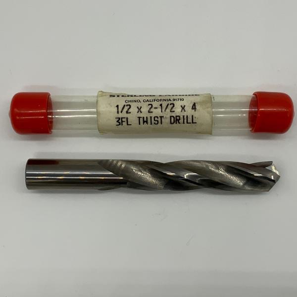 Garr Solid Carbide 3 Flute Drill .5000 (1/2”) Cutting Dia X 2.50 Flute Length