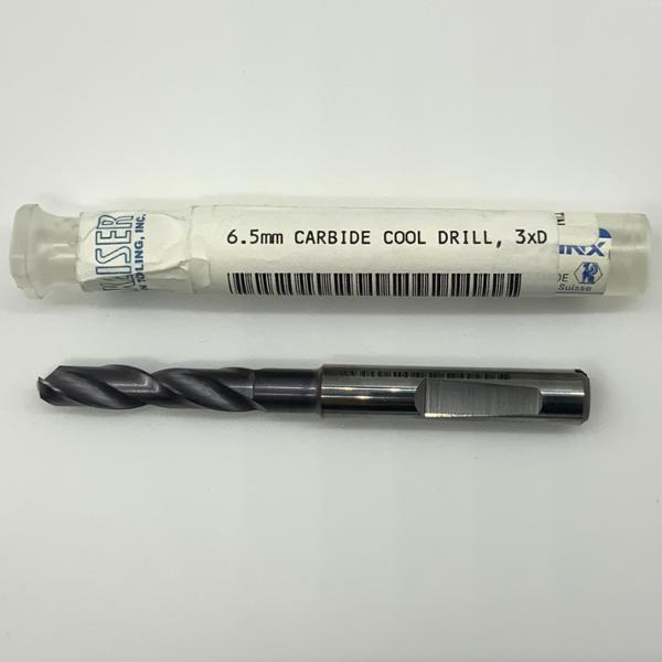 Sphinx Solid Carbide 2 Flute Drill .2559 (6.5mm) Cutting Dia X 1.06 Flute Length Coolant Thru