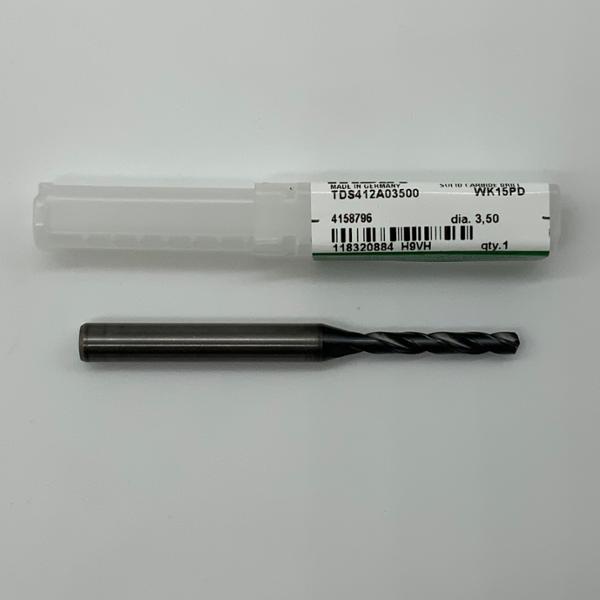 Widia Solid Carbide 2 Flute Drill .1378 (3.5mm) Cutting Dia X .88 Flute Length Coolant Thru