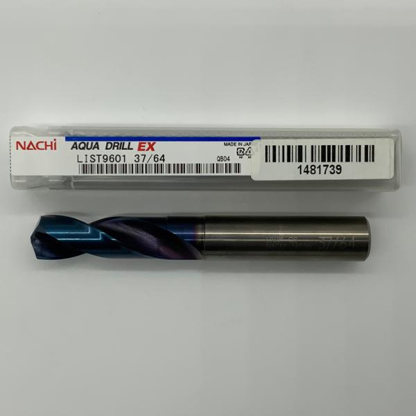 Nachi Solid Carbide 2 Flute Drill .5781 (37/64) Cutting Dia x 2.09 Flute Length