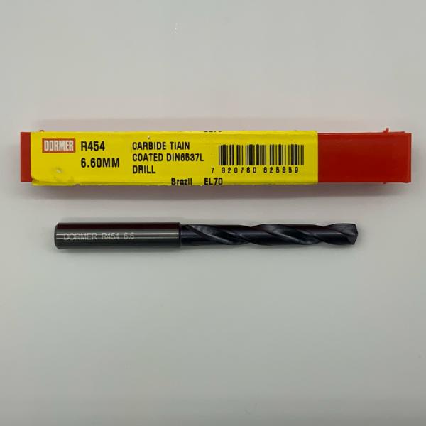 Dormer Solid Carbide 2 Flute Drill .2598 (6.60mm) Cutting Dia X 1.70 Flute Length