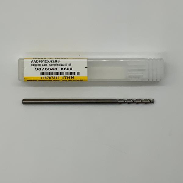 Kennametal Solid Carbide 2 Flute Endmill .1250 (1/8”) Cutting Dia X .75 Flute Length With .03” Corner Radius