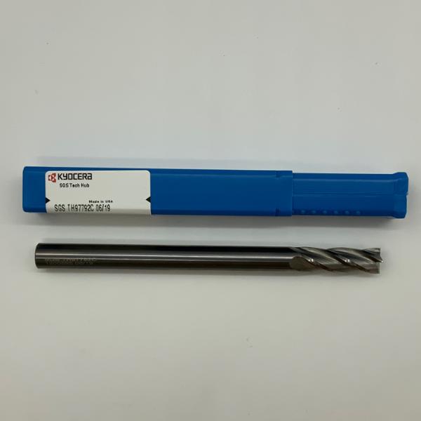 Kyocera Solid Carbide 4 Flute Endmill .3937 (10mm) Cutting Dia X 30mm Flute Length