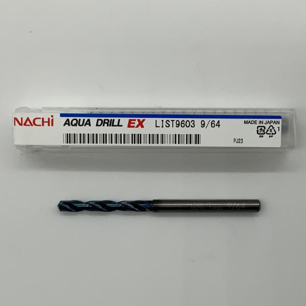 Nachi Solid Carbide 2 Flute Drill .1406 (9/64) Cutting Dia X 1.06 Flute Length