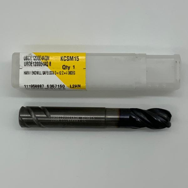 Kennametal Solid Carbide Necked 4 Flute Ball Endmill .4724 (12.0mm) Cutting Dia X .71 Flute Length With .118 Corner radius