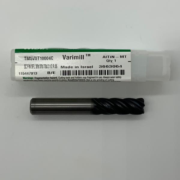Widia Solid Carbide 5 Flute Endmill .3750 (3/8”) Cutting Dia X .88 Flute Length With .06” Corner Radius