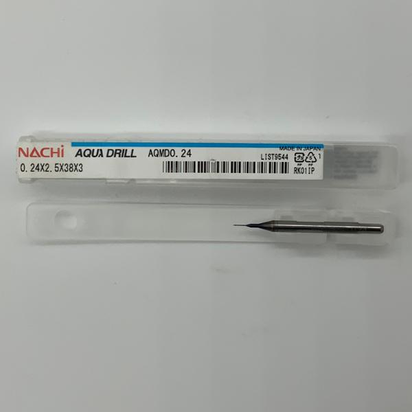 Nachi Solid Carbide 2 Flute Drill .0094 (.24mm) Cutting Dia X .10 Flute Length