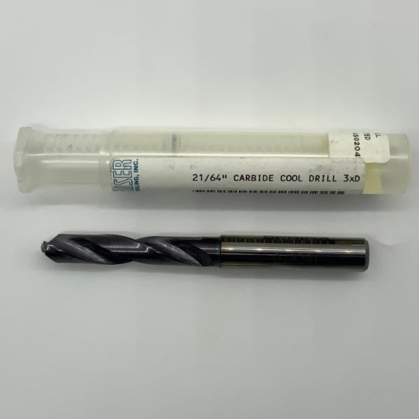 Sphinx Solid Carbide 2 Flute Drill .3281 (21/64”) Cutting Dia X 1.50 Flute Length Coolant Thru