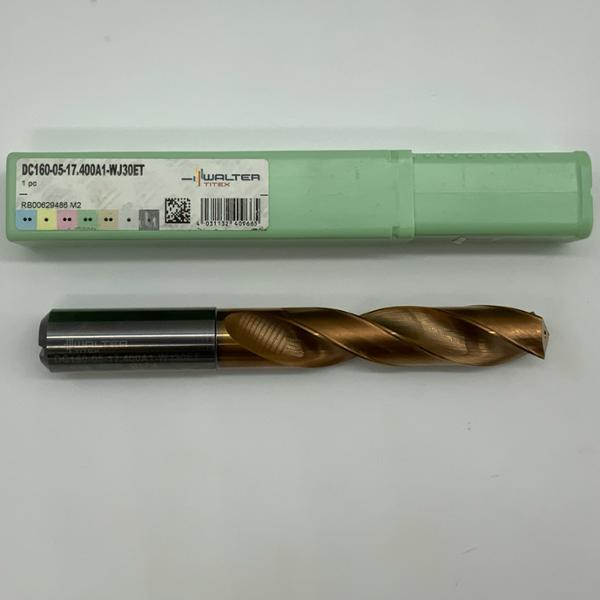 Walter Solid Carbide 2 Flute Drill .6850 (17.4mm) Cutting Dia X 2.60 Flute Length Coolant Thru