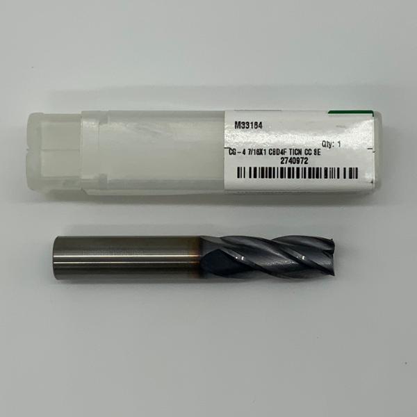 Widia Solid Carbide 4 Flute Endmill .4375 (7/16”) Cutting Dia X 1.0 Flute Length