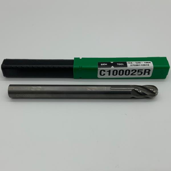 Siem Solid Carbide 5 Flute Ball Endmill .375 (9.52mm) Cutting Dia X .563 Flute Length