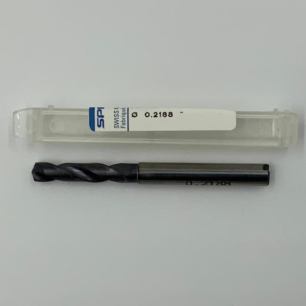 Sphinx Solid Carbide 2 Flute Drill .2188 (7/32”) Cutting Dia X .87 Flute Length Coolant Thru