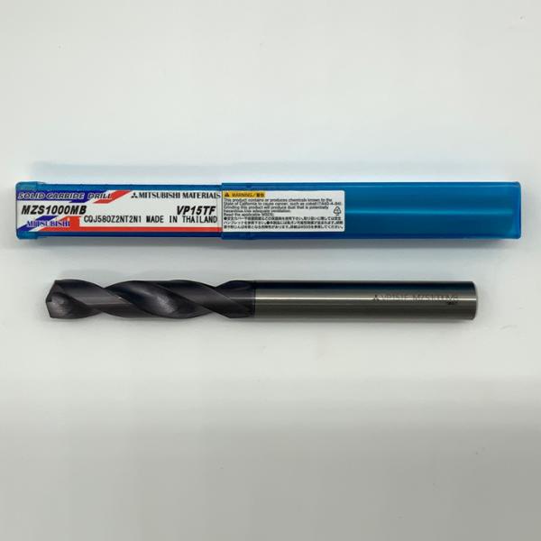 Mitsubishi Solid Carbide 2 Flute Drill .3937 (10mm) Cutting Dia X 1.75 Flute Length Coolant Thru