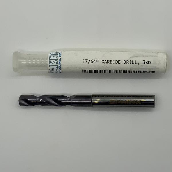 Sphinx Solid Carbide 2 Flute Drill .2656 (17/64”) Cutting Dia X 1.06 Flute Length