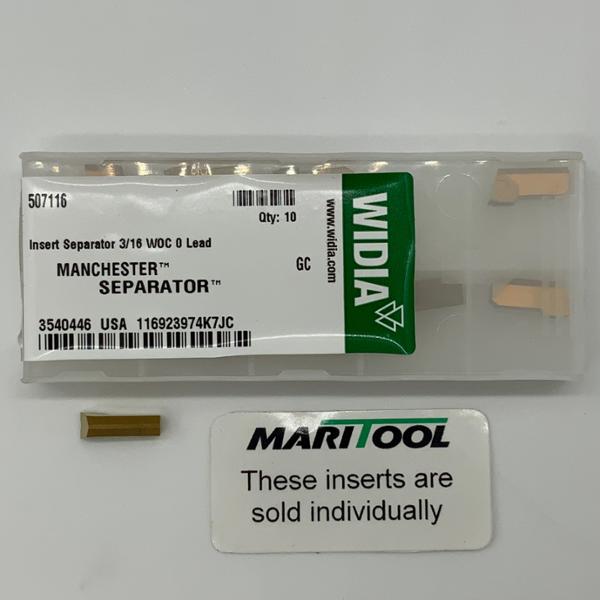 Widia 507116  GC .1875 wide 0deg lead cut off tool insert