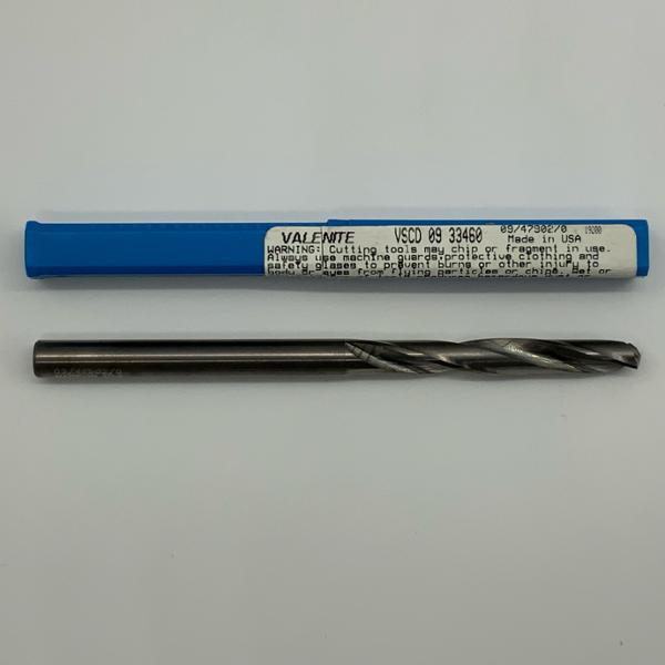 Valenite Solid Carbide 2 Flute Drill .3346 (8.5mm) Cutting Dia X 2.30 Flute Length Coolant Thru