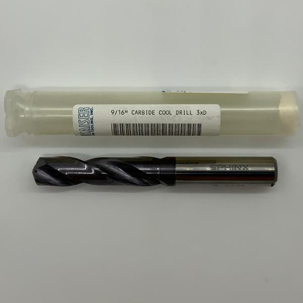 Sphinx Solid Carbide 2 Flute Drill .5625 (9/16”) Cutting Dia X 2.04 Flute Length Coolant Thru