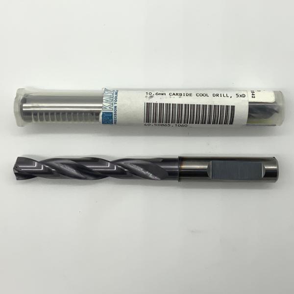 Sphinx Solid Carbide 2 Flute Drill .4173 (10.6mm) Cutting Dia X 2.19 Flute Length Coolant Thru