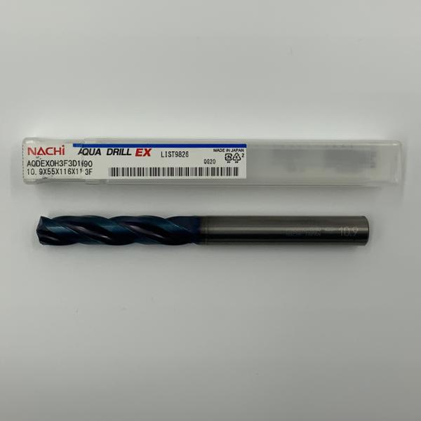 Nachi Solid Carbide 3 Flute Drill .4291 (10.9mm) Cutting Dia X 2.17 Flute Length Coolant Thru