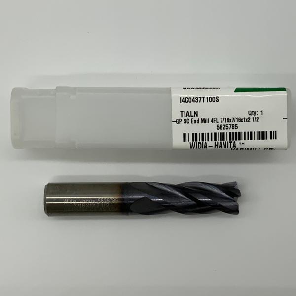 Widia Solid Carbide 4 Flute Endmill .4375 (7/16”) Cutting Dia X 1.0 Flute Length With .02 Corner Chamfer