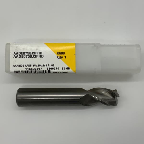Kennametal Solid Carbide 3 Flute Endmill .7500 (3/4”) Cutting Dia X 1.0 Flute Length With .09” Corner Radius