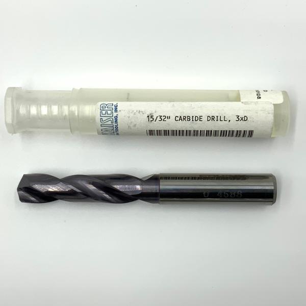 Sphinx Solid Carbide 2 Flute Drill .4688 (15/32”) Cutting Dia X 1.70 Flute Length