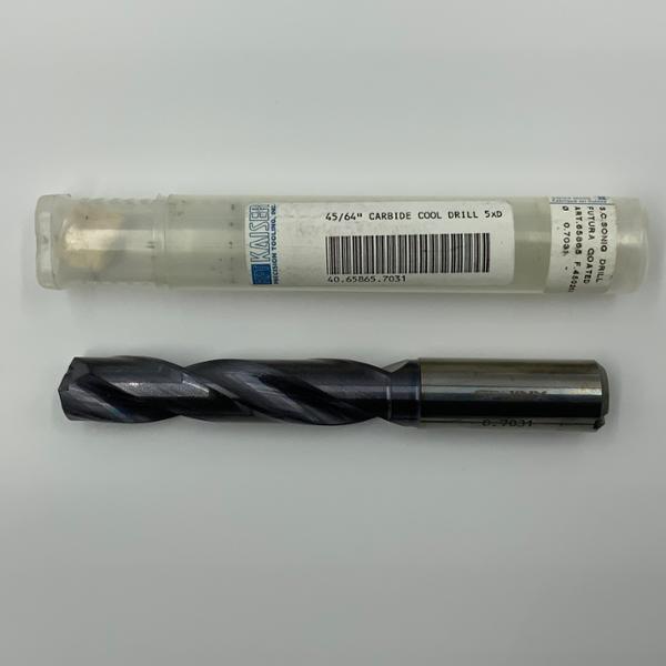 Sphinx Solid Carbide 2 Flute Drill .7031 (45/64”) Cutting Dia X 3.06 Flute Length Coolant Thru