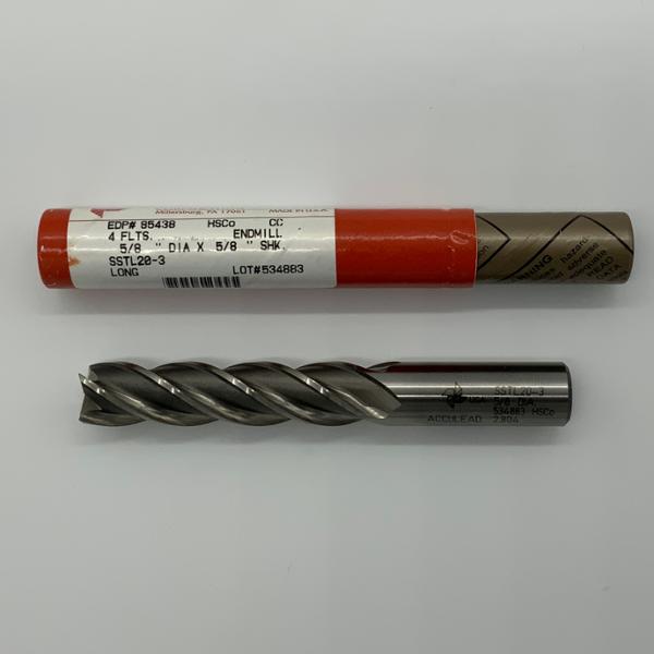 Brubaker HSS 4 Flute Endmill .6250 (5/8) Cutting Dia X 2.60 Flute Length