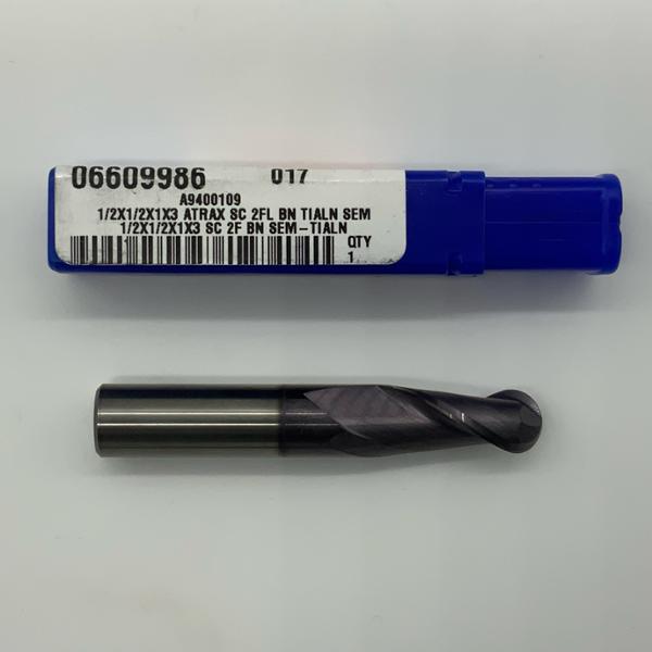 Widia Solid Carbide 2 Flute Ball Endmill .5000 (1/2”) Cutting Dia X 1.0 Flute Length