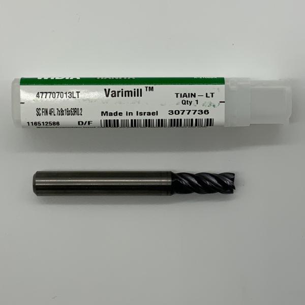Widia Solid Carbide 4 Flute Endmill .2756 (7mm) Cutting Dia X .63 Flute Length With 0.008 Corner Radius