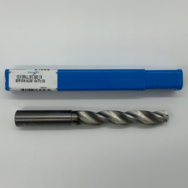SGS Solid Carbide 3 Flute Drill .5118 (13.0mm) Cutting Dia X 2.93 Flute Length