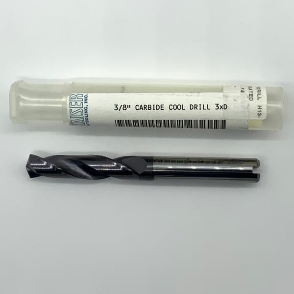 Sphinx Solid Carbide 2 Flute Drill .3750 (3/8”) Cutting Dia X 1.47 Flute Length Coolant Thru