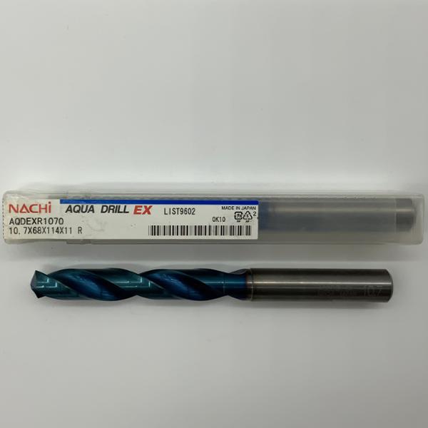 Nachi Solid Carbide 2 Flute Drill .4213 (10.7mm) Cutting Dia X 2.68 Flute Length