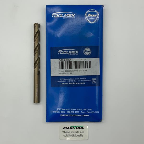 ToolMex HSS 2 Flute Drill .4370 (11.1mm) Cutting Dia X 3.13 Flute Length