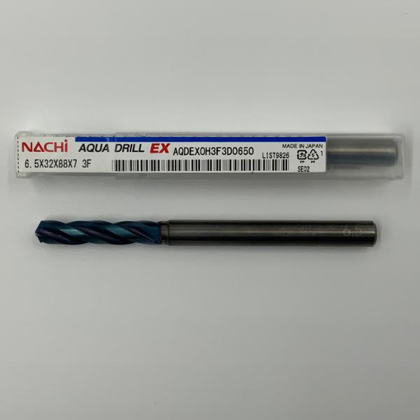 Nachi Solid Carbide 3 Flute Drill .2559 (6.5mm) Cutting Dia X 1.26 Flute Length Coolant Thru