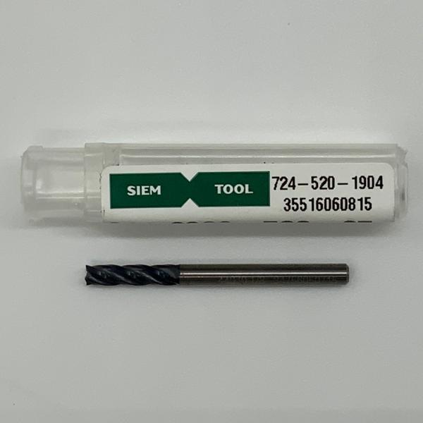 Siem Solid Carbide 4 Flute Endmill .125 (1/8) Cutting Dia X .50 Flute Length