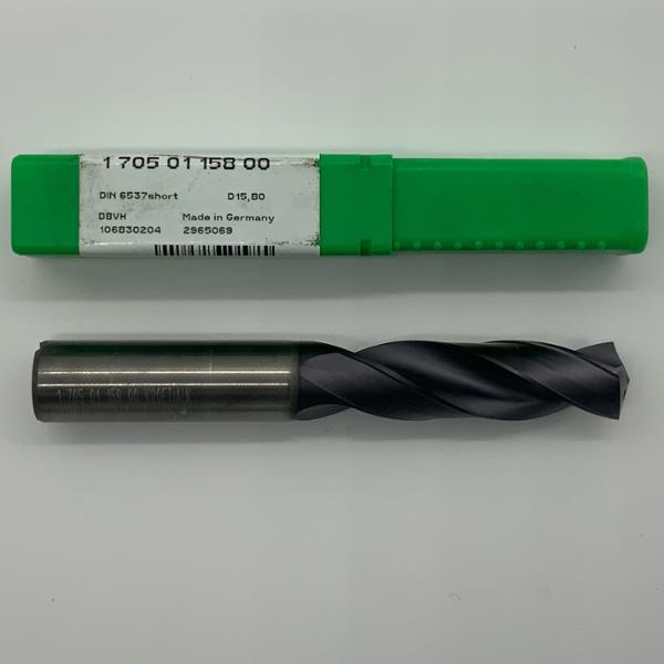Widia Solid Carbide 2 Flute Drill .6220 (15.80mm) Cutting Dia X 2.25 Flute Length Coolant Thru