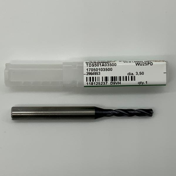 Widia Solid Carbide 2 Flute Drill .1378 (3.5mm) Cutting Dia X .70 Flute Length Coolant Thru