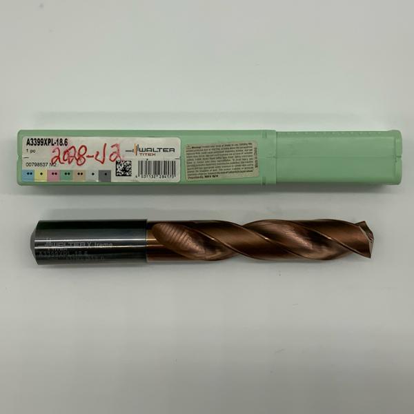 Walter Solid Carbide 2 Flute Drill .7323 (18.6mm) Cutting Dia X 2.90 Flute Length Coolant Thru