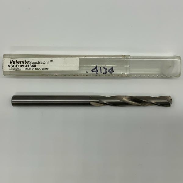 Valenite Solid Carbide 2 Flute Drill .4134 (10.5mm) Cutting Dia X 2.70 Flute Length Coolant Thru
