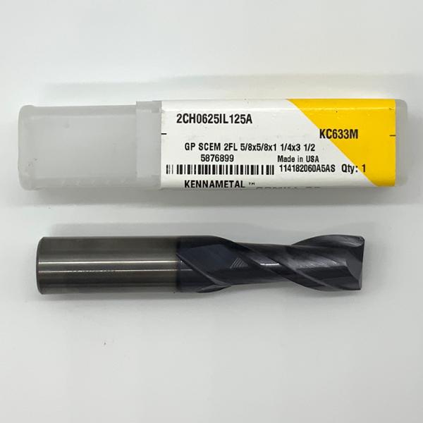 Kennametal Solid Carbide 2 Flute Endmill .6250 (5/8”) Cutting Dia X 1.25 Flute Length With .030 Corner Chamfer
