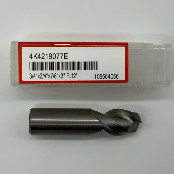 Hanita Solid Carbide 2 Flute Endmill .7500 (3/4”) Cutting Dia X .88 Flute Length With .12” Corner Radius