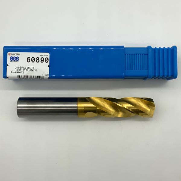 Kyocera Solid Carbide 3 Flute Drill .7874 (20mm) Cutting Dia X 2.25 Flute Length