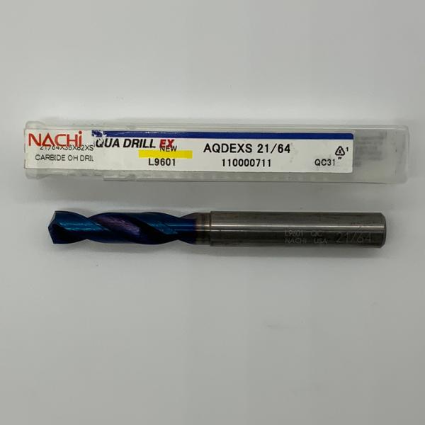 Nachi Solid Carbide 2 Flute Drill .3281 (21/64) Cutting Dia X 1.42 Flute Length