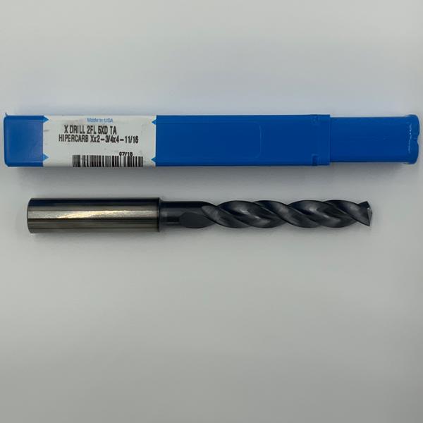 SGS Solid Carbide 2 Flute Drill .3970 (X) Cutting Dia X 2.28 Flute Length