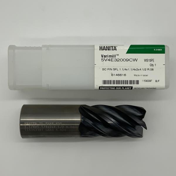 Widia Solid Carbide 5 Flute Endmill 1.250 (1-1/4”) Cutting Dia X 2.0 Flute Length With .06” Corner Radius Variable Flute
