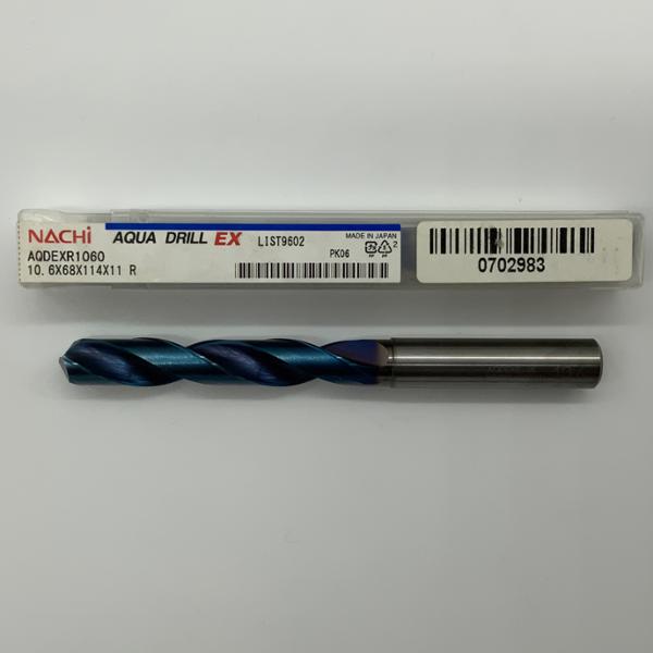 Nachi Solid Carbide 2 Flute Drill .4173 (10.6mm) Cutting Dia X 2.68 Flute Length