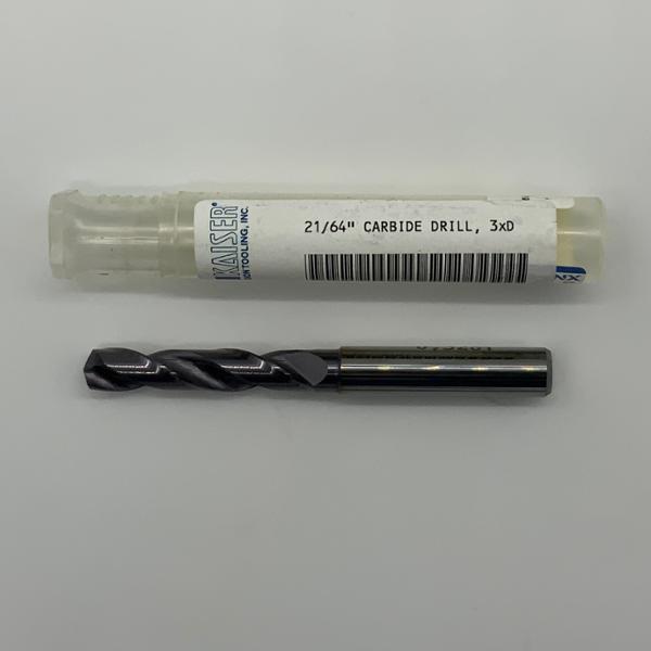 Sphinx Solid Carbide 2 Flute Drill .3281 (21/64”) Cutting Dia X 1.50 Flute Length