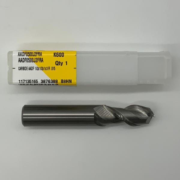 Kennametal Solid Carbide 2 Flute Endmill .5000 (1/2”) Cutting Dia X 1.0 Flute Length With .015” Corner Radius