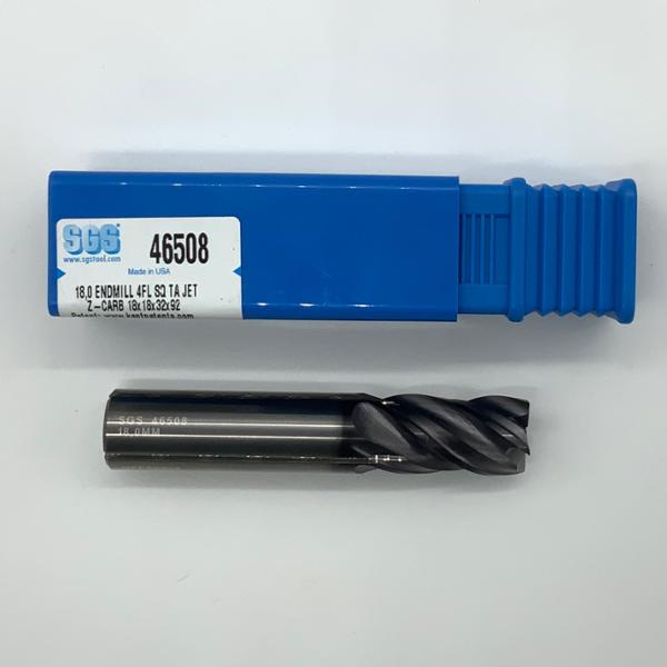 Kyocera Solid Carbide 4 Flute Endmill .7087 (18mm) Cutting Dia X 32mm Flute Length With Jetstream Coolant